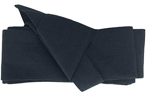ZooBoo Japanese Kimono Obi Belt - Mens Traditional Vintage Waist Judo Wrap Waistband Pattern (Pure black)