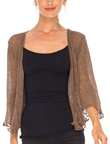 SHU-SHI - Cardigan/boléro à Nouer - pour Femme - Transparent/léger/tricoté