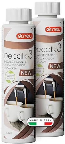 DR. NEU - Decalcificante Macchina Caffè e Bollitore Decalk 3, Compatibile con Tutti i Modelli, Anticalcare Macchine Caffè Naturale, Biodegradabile, Rimuove Incrostazioni Mantiene Efficienza, 150ml 2Pz