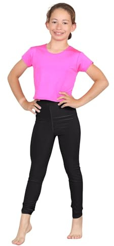 Hamishkane® Leggings för flickor, premiumkvalitet, flickleggings, snygga, hållbara och funktionella gymnastikleggings, flickor, idealiska stretchiga smala sommarleggings för flickor, Svart, 11-12 År