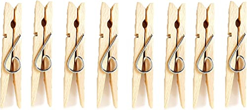 Wooden Cloth Pegs for Washing Line Clothespin Heavy Duty Wood Clips for Hanging Clothes Pictures Outdoor Pegs Close Wire Springs Drying, Hanging, Clothes, Laundry & Linens Home (48 pcs)