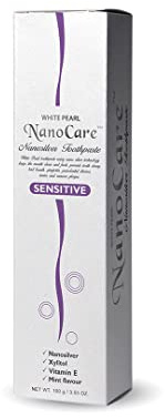 White Pearl Whitening Toothpaste - NanoCare Zahnpasta für empfindliche Zähne | Bio-Zahnreiniger verhindert Zahnfleischentzündungen und lindert Zahnschmerzen | 100g