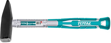 TOTAL - Martillo Mecánico | Peso de 100 gr | Cabeza de Acero Forjado | Profesional, Cómodo y Seguro | Herramienta de Carpintero | Mango de Fibra