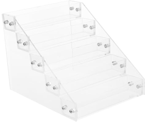 POPETPOP Porta Smalti Organizer in Acrilico Trasparente, Mensola per Supporto Manicure Stabile Contenitore per Lip Gloss e Rossetti
