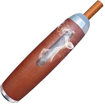 YJFY 1 Satz Taschenaschenbecher Holz Zigaretten Taschenascher Holz Zigarettenhalter Tragbarer Fasst 5 Zigarettenaschen Für den Einsatz bei der Arbeit, im Auto und auf Reisen (Walnussfarbe)