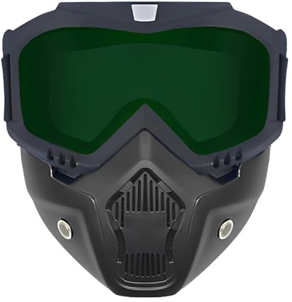 YouXiaor Motociclo Occhiali Maschera Occhiali Moto Occhiali Rimovibili Prova di Nebbia Caldi Filtro per la Bocca Cinturino Antiscivolo Regolabile Fog-Proof Prova di Vento Equitazione Occhiali (verde)