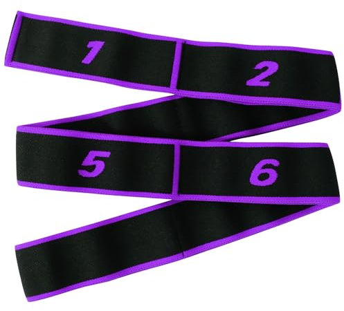 Quelcc Bande Elastique Musculation, 8 Niveaux de Forces Sangle d'exercice Extensible, Bandes de Boucle d'exercice Elastique Durable pour Latine, Yoga, Pilates, Fitness (Violet)
