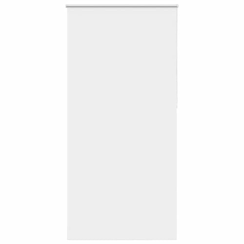 vidaxl blackout roller blind white - polyester fabric, modern style, chain connector with clamping brackets - 90x210 cm