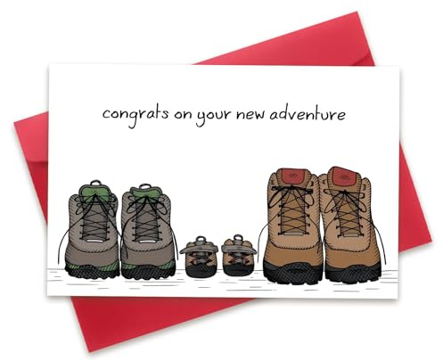 OJsensai Funny Baby Adventure Card, Cute Baby Card for Boy Girl, Pregnancy Announcement for husband,“Congrats on your new Adventure”