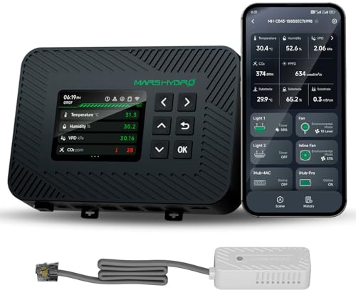 MARS HYDRO iControl für Growbox Komplettset, Intelligente Grow Controller mit Temperatur-, Luftfeuchtigkeits-, VPD-, Timer- und Zyklus-Funktionen.