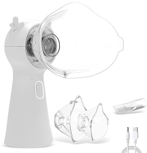 Nébuliseur Inhalateur Nébulisateur Electrique pour Adultes et Enfants Medical Nébuliseur Portable Aerosol Nebulisateur Bebe Inhalation USB Efficace avec Embouchure pour Usage Domestique Voyage (blanc)