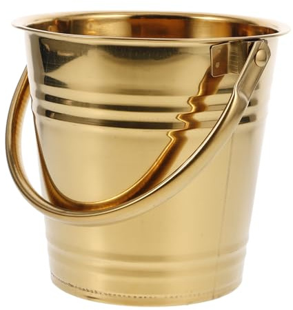 Mikinona Secchiello Apertura 1,5l per in Ghiaccio Acciaio Inossidabile e con Manico Ampia Colore Oro per Bottiglie di Birra e Vino per Bar e Hotel