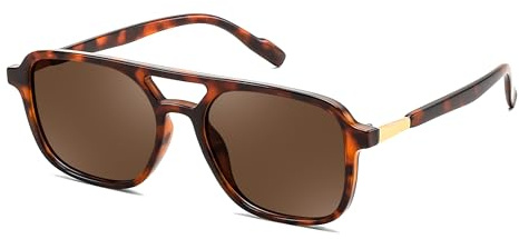 FEISEDY Polarized Pilot Sunglasses for Women Men, Trendy Rectangle Womens Mens Sun Glasses