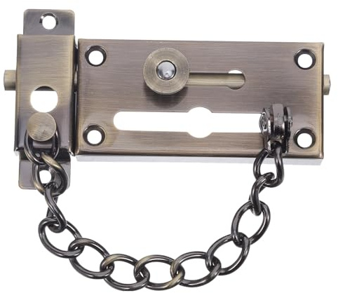GLEAVI Cerradura de cadena para puerta: cadena de seguridad de acero inoxidable de alta resistencia - Pestillo interior reforzado para puertas de entrada y protección de la privacidad del dormitorio