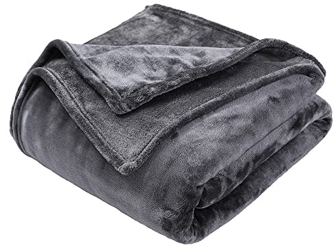 GonZalo GraCia. Reversible Fleece Blanket Single Size | Ultra Soft & Fluffy Fleece Throw Blanket for Sofa & Bed | Breathable & Warm Throw for 3 Seater Sofa (Prime Dark Grey, Single 130x150 cm)