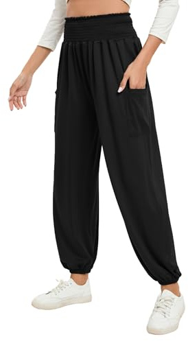 Famulily Womens Yoga Sweatpants with Pockets Casual High Waist Sports Harem Trousers Comfy Lounge Pants S-XXL