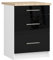 AKORD | Küchenschrank mit Arbeitsplatte - Oliwia S60 | Küchenunterschrank mit 3 Schubladen | Unterschrank Küche 60 cm Breit | ABS-Kante 18 mm | 46 x 60 x 85 cm | Weiß & Schwarz Glanz