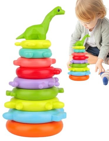 Nankoyal Giocattolo Ad Anelli Impilabili | Gioco Sensoriale,Giocattolo Educativo per Apprendimento Prescolare con Attività per Bambini e Bambine