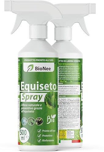 Equiseto Spray 500 ml | Pronto all’Uso | Protettivo Naturale Preventivo | Difesa contro Oidio e Peronospora | Per Orti, Frutteti e Colture Biologiche