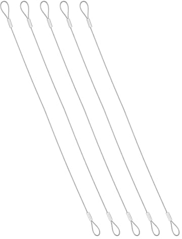 PATIKIL 1 mm x 12 tum L säkerhetskabel för utomhusbruk, 5 st kabel i rostfritt stål 304 med slingor för stöldskydd mot bagage, cykel, motorcykel, silver