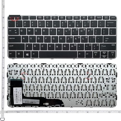 QFFOZSW Teclado de Repuesto para portátil HP EliteBook 725 G3, G4, 820, 828, (retroiluminación) (EE. UU., SP, RU y JP) Fácil de reemplazar(US No Backlit)