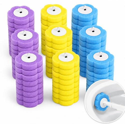 72 Unidades de recambios para cepillos de baño Desechables, Cepillo para Inodoro con Limpiador, Sello para WC y Accesorios de Limpieza para baño.