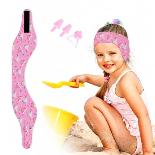 NARHOR Bandeau de Natation Enfant, Swim Ear Band Protection Cover， Bandeau Élastique avec Bouchons d'Oreille,pour la Natation et Autres Sports Nautiques,L