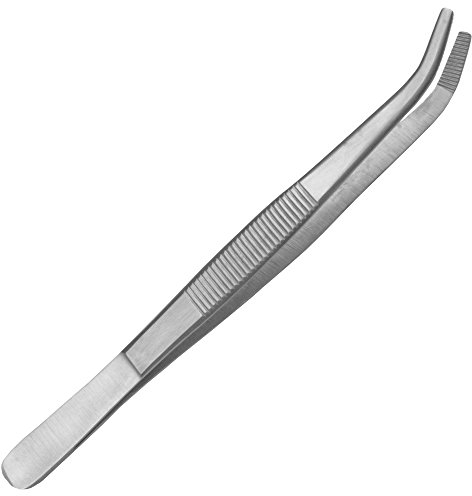 May - Terrarium-Pinzette 14 cm lang - Futterpinzette - Futterzange - Gebogene Ausführung - Edelstahl