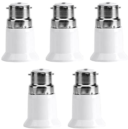 Hsthe Sea 5x B22 auf E27 Sockelkonverter, Adapterkonverter, Lampensockel, Lampensockeladapter, Lampenadapter für LED Lampen und Glühbirnen und CFL Lampen