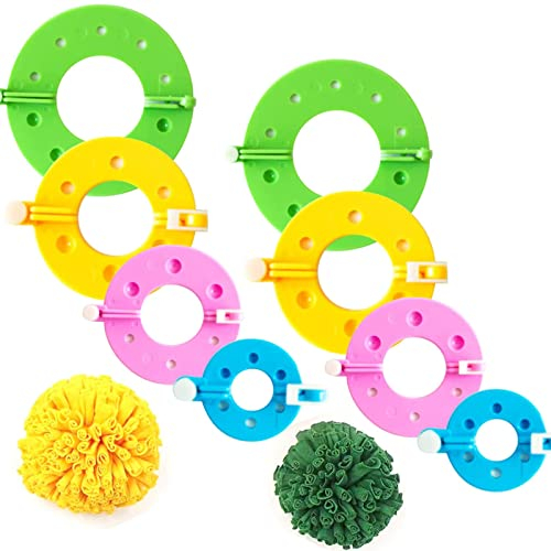 Viexpand Pompom Makers 4 Größen DIY Handwerk Pompom Maker Werkzeug Pompom Maker Strickset