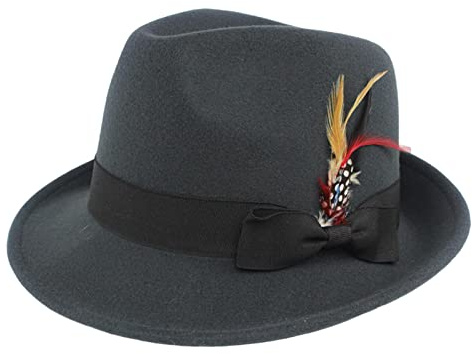 Perfeclan Sombrero de Jazz de Panamá, sombrero Trilby de ala corta, gorra de Jazz para caballero, sombreros Fedora para hombres y mujeres, decoración de