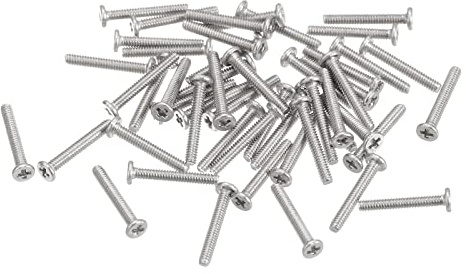 sourcing map M1.2-0.25 x 8mm 100 viti a testa rotonda piatta in acciaio inox 304 Phillips Drive viti per macchina di fissaggio hardware per collegamento mobili