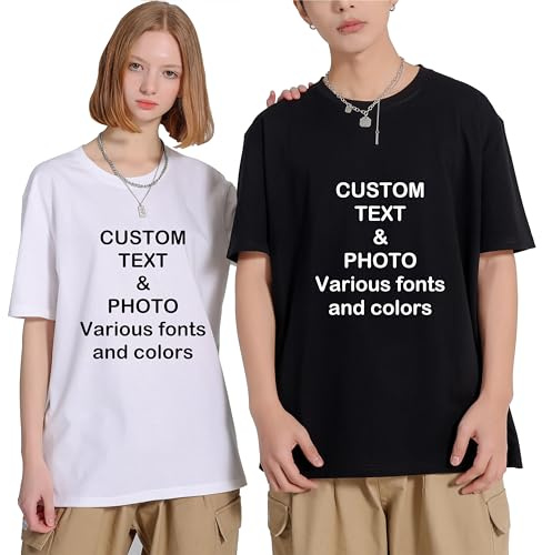 Yacheng Magliette Personalizzate Aggiungi La Tua Foto Testo Logo Taglie Multiple Uomo Donna Maniche Corte Super Morbide