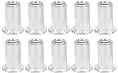 Dadi per Rivetti, Kit Assortimento di Dadi per Rivetti Ciechi 100 Pezzi, Inserto Filettato a Testa Piatta M5 in Alluminio Kit di Dadi per Inserti Filettati a Testa Piatta per