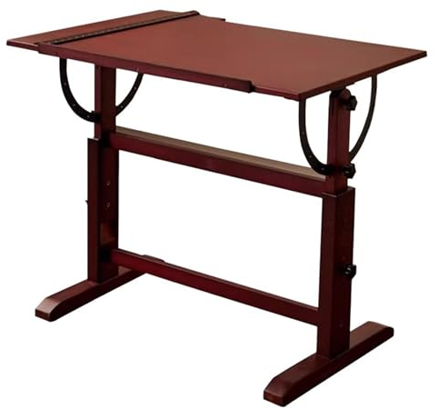 Tavolo da disegno extra large in legno con altezza e angolo regolabili, piano inclinabile e righello quadrato a T, scrivania per studio di pittura e artigianato artistico per opere d'arte, scrittura