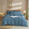 DXHOME Bettwäsche 135x200 Muslin Dunkelblau 100% Baumwolle Bettwäsche-Set Weiche Atmungsaktiv Kühlende Bettbezug mit Reißverschluss + 1 Kissenbezug 80x80 cm