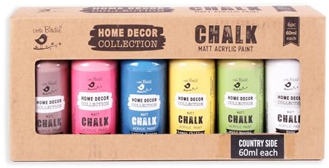 Little Birdie Chalk Paint Set - Matte Acrylic Painting Supplies for DIY Crafts, Furniture, Indoor Outdoor - Multisurface, Non Toxic, 60mL Bottles, Country Side