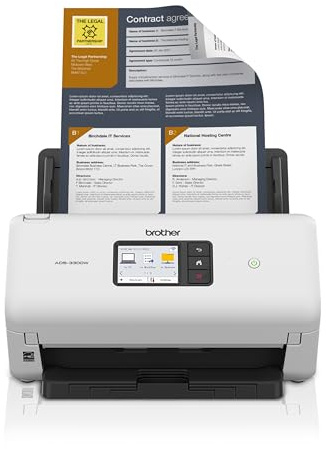 Brother ADS-3300W Wireless, High-Speed Desktop Scanner | 2.8-inch Touchscreen | Scans Up to 40ppm1 (Renewed Premium)