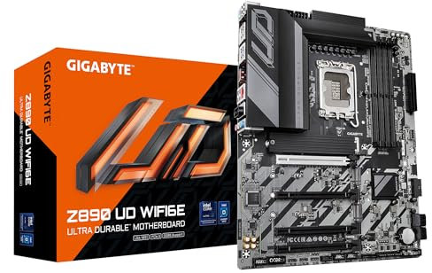 GIGABYTE Z890 UD WIFI6E Motherboard - Supports Intel Core Ultra (Series 2) CPUs, 12+1+2 phases VRM, up to 8800MHz DDR5 (OC), 1xPCIe 5.0 + 2xPCIe 4.0, Wi-Fi 6E, 2.5GbE LAN, Thunderbolt 4