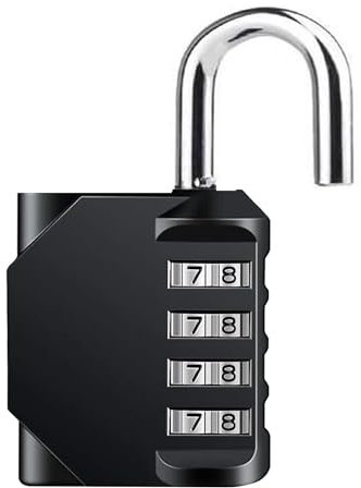 Combination Locker Padlock, 4 Digit Coded Padlock, Gym Lock, School Locker Lock, Weatherproof Combination Lock Outdoor (1pcs Short)