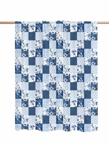 Rustic Flowers Cooling Blanket 30 x 40 Blue and White Floral Patchwork Art Breathable Summer Blankets Thin Lightweight Cooling Comforters for Hot Sleepers Throw Blankets for Bed Sofa Couch