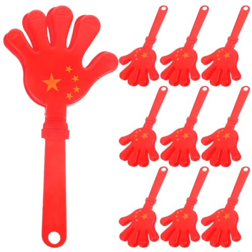 Gatuida 10 Pack Hand Clappers Noise Makers National Flag for Party Favors | Red Clapping Hands Noisemakers for Sporting Events School Celebrations Concerts and Team Cheering Festival Decoration Outdoor
