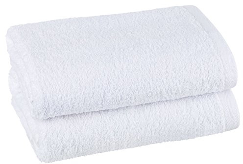 Serviettes de bain de la collection P.K. 500 g/m², Tissu éponge, weiß, 2er Set Handtuch 50x100