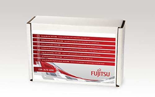 Fujitsu PFU Verbrauchs-Set 3670-400K für fi-7140, fi-7240, fi-7160, fi-7260, fi-7180, fi-7280 inkl. 2 Pick-Rollen und 2 Bremsenrollen Geschätzte Lebensdauer: bis zu 400K Scans, CON-3670-400K