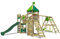 FATMOOSE Spielturm Ritterburg RiverRun Royal mit SurfSwing, Schaukel & grüner Rutsche, Outdoor Kinder Kletterturm mit Sandkasten Leiter & Spiel-Zubehör für den Garten