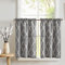 TOPICK Scheibengardine Küche Vorhang Bistrogardine Leinen Optik Blickdicht Gardine Privatsphäre Gaze Schals Scheibengardinen Fensterschal für Wohnzimmer Landhaus 2 Stück 65Bx60H (cm) Dunkelgrau