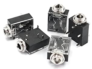 WITTKOWARE Klinken-Einbaubuchse, 3,5mm, Stereo, Printmontage, 2X Öffner-Schaltkontakte, 5 Stück