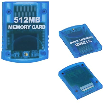 Tolesum Memory Card 512MB(8192 Blocks) 4 Data Areas for Gamecube and Wii Console, Blue 512MB