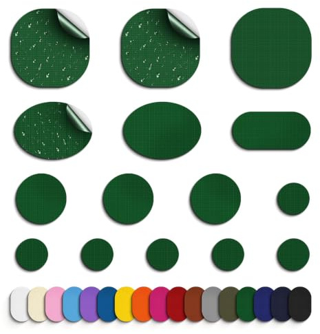Skystuff Down Jacket Repair Patch, 45pcs Self-Adhesive Nylon Repair Patches | Waterproof Fabric Repair Tape Patch for Sofa, Down Jackets,Tents, Sleeping Bags, Backpack, Clothing, Puffer Coats,Green