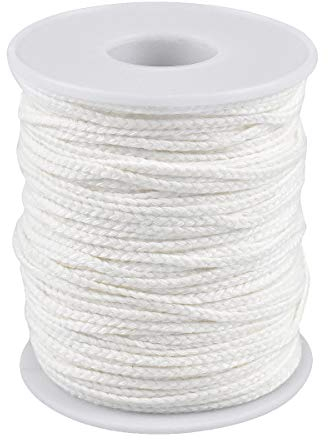 Natuce Docht 61m, Kerzendocht Rolle, Kerzendochte, Kerzen Dochte aus Baumwolle, Geflochtene Flachdocht, Dochte für Kerzen, Rauchfrei Runddocht, Runddocht für die Kerzenherstellung DIY Kerze Öllampe